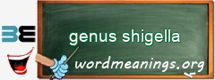 WordMeaning blackboard for genus shigella